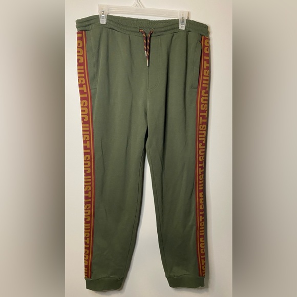 Just Cavalli Men’s Sweatpants XL Olive Green S03KA0165 N25189 Jogger Pants - Picture 1 of 7